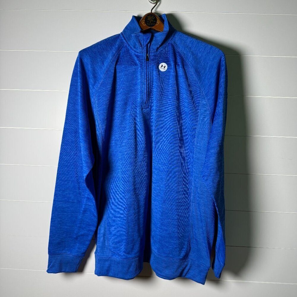 NWT Under Armour Cold Gear Golf Loose Fit Royal Blue Quarter Zip XL